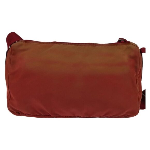 PRADA Shoulder Bag Nylon Red Silver Auth - Picture 3 of 16
